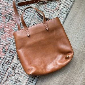 Madewell zip-top leather transport tote